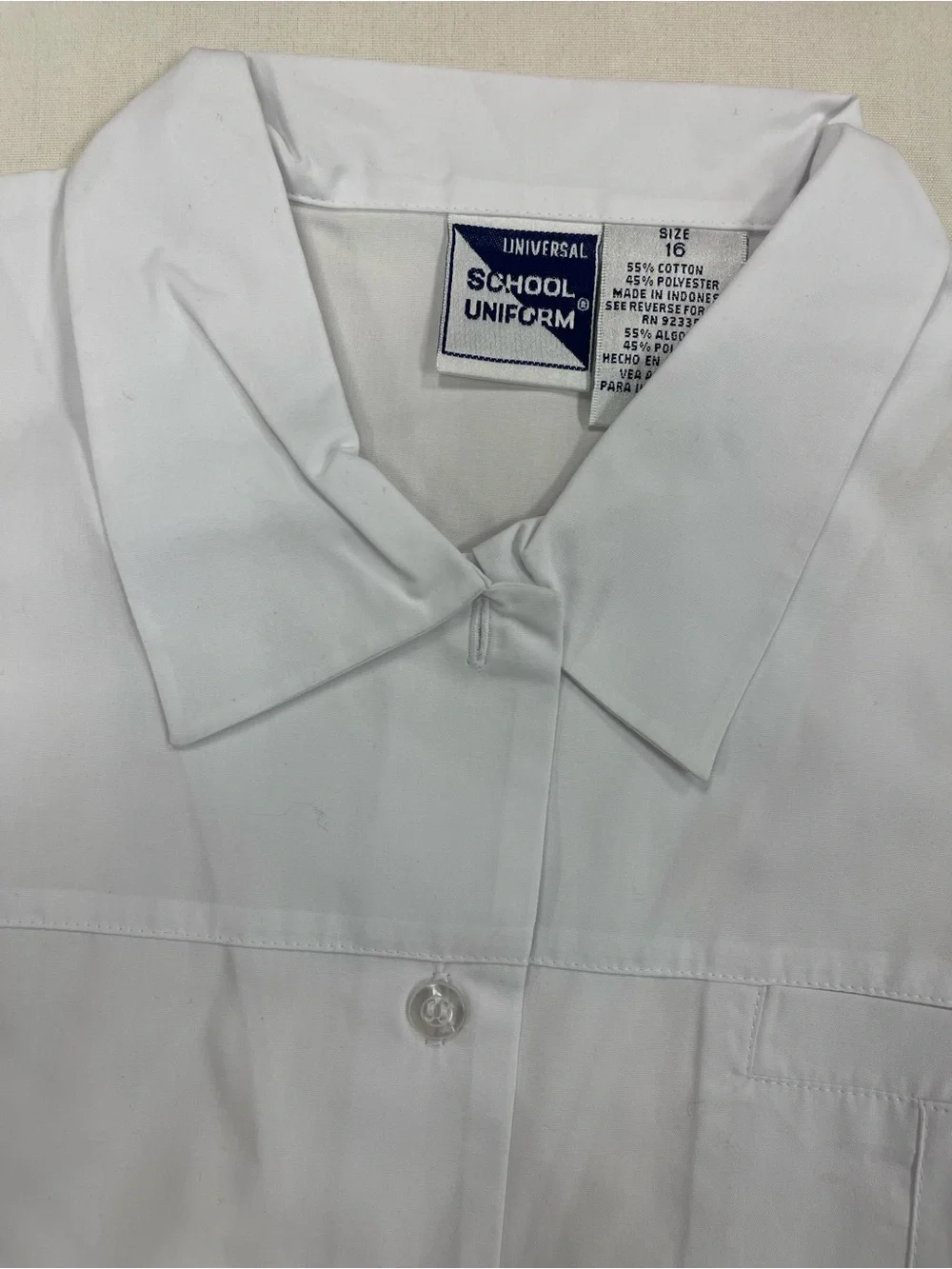 Universal White School Uniform Button-Front Blouse